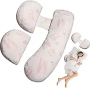 Oskeray Pregnancy Maternity Pillow for Sleeping, Support for HIPS, Backs, Legs, with Detachable and Adjustable Cover