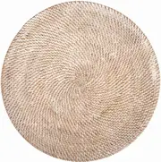 Cinnamon - Round White Rattan Placemat