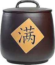 Purple Sand Ceramic Rice Jar, Sealed Rice Storage Jar with Lid, Effectively Insulates from Moisture Air, for Storing Grains,Snacks,Flour(A2)