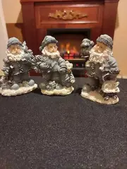 Set of 3 Winter Santa Clause