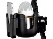 Stroller Cup Holder 2in1 Phone Holder Adjustable Handle