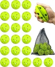 WAGUWAGU 20 Pack Plastic Practice Balls for Baseball & Softball - Soft Ball for Baseballs Hitting, Pitching, Batting Training, Lightweight Hollow Limited Flight Indoor & Outdoor Sport Diameter 2.83in