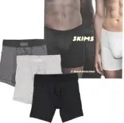 Skims Men's Boxer Briefs 3-Pack, Modal Cotton Comfort Waistband 5" Inseam Large