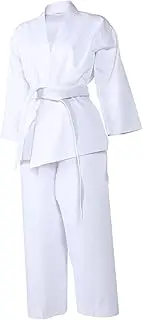 [BESTYASH] Elastic Waist Belt Karate Uniforms Adult Fitness Costume for Active Wear White