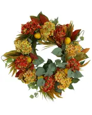 Creative Displays 25in Hydrangea And Ivy Fall Wreath With Lemons