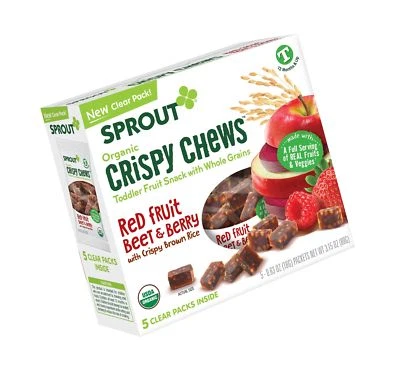 Sprout Organic Baby Food, Sprout Crispy Chews Organic Toddler Snacks, Red Ber...