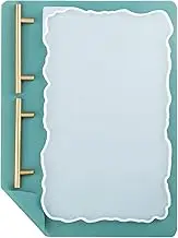 Booshow Tray Mold Geode Agate XL Silicone Mold & Gold Handles with A3 Extra Large Silicone Sheet for DIY Crafts, Epoxy Resin Casting Molds for Making Faux Agate Tray, Serving Board