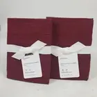 Pottery Barn MERLOT Pillow Shams BELGIAN FLAX LINEN Standard 26x20 NEW Set/2