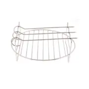 3 Skewer Air Fryer Rack Kits Steel Holder Double Layer Grill Baking Tray