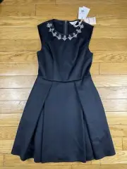 Ted Baker Women's US 8/TB 3 Joone Knitted Embellished Skater Dress Black Elegant