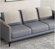 NEPPT Recliner Headrest Protector 3-Piece Set - Grey Linen Headrest Covers for Recliner, Sofa, Armchair & Double Chair