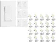 Amico 6 Pack Dimmer Light Switch & Amico 20 Pack 6 Inch 5CCT Ultra-Thin LED R...