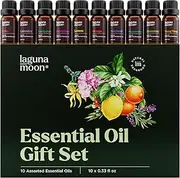 Lagunamoon Essential Oils,Top 10 Pure Aromatherapy Oils Gift Set Ideal for Christmas- Includes Lavender Orange Peppermint,Lemon,Rosemary Essential Oil