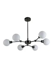 [Lexi Lighting] Opal Glass Grette Pendant 6 Lights in Black