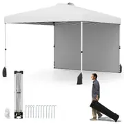 Costway 3 x 3 m Pop up Canopy Tent w/Wheeled Bag Portable Foldable Outdoor Shelter Marquee Gazebo White