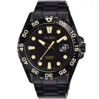 在飛比找蝦皮商城優惠-【ALBA 】黑水鬼造型 潮流不鏽鋼男錶 日期顯示 42mm