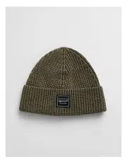 [Gant] Ribbed Cotton Beanie in Juniper Green