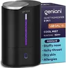 Top Fill Humidifier with Essential Oil Diffuser 6L for Home Baby Bedroom Black