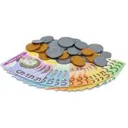 44pcs Australian Play Money Coins & Notes Maths Pretend Shopping