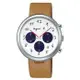 【agnes b.】法式休閒時尚皮帶腕錶-白x咖啡(VD53-KC30J/BT3026X1)