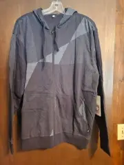 Oakley Mens Full Zip Hoodie Black and Grey-Reversible, Size Large, NWT