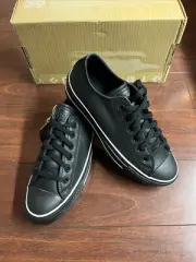 Custom Converse By You Lift Platform Leather Low Top Womens 8.5 Black Shoe New