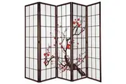 Cherry Blossom Room Divider Screen Brown 5 Panel
