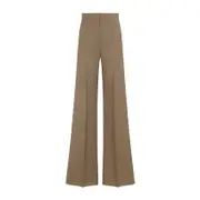 [Max Mara] Max Mara-Beige Fernet Straight Virgin Wool Pants-Donna 38 IT