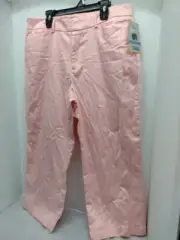 NEW Dockers Metro Cropped Capri Cotton Stretch Individual Fit Pant Pink 12 Large