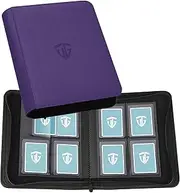 TCGUARD Toploader Trading Card Album for 112 Toploaders, 4 Compartments TCG Binder with Sleeves for 3 x 4 Inch Rigid Card, Trading Card Binder for TCG, MTG Cards, Card Trading Albums (Purple)