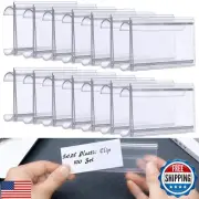 Kathfly 100 Pcs Wire Shelf Label Holder Wire Label Holder with Paper Insert A