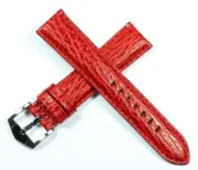 RED SHARK GRAIN 20MM 22MM WATERPROOF LEATHER WATCH STRAP HAND MADE ROCHET FRANCE