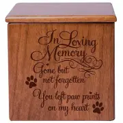 Wooden Memorial Cremation Urn Box For Pet Ashes 3.5 in - In Loving Memory