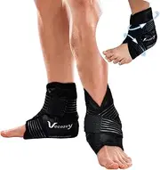 Vecozey Reusable Gel Ice Packs for Ankles and Heels Injuries, 2pcs Ankle Ice Pack Wrap for Swelling, Plantar Fasciitis, Foot Pain Relief, Hot Cold Compression for Achilles Tendonitis, Sprain Ankles