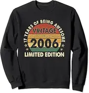 [X.Style] Vintage 2006 Limited Edition 17 Year Old Retro 17th Birthday Sweatshirt ds1737 Sweater (3XL) Black