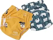 HAMPPLIES 2pcs Training Pants Washable Diaper for Newborns Adorable Design for Boys Reusable Underwear Soft Durable for Potty Training