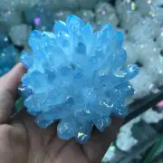 1pcs 300g+ Natural Crystal electroplate blue Cluster Quartz Specimen Reiki 03