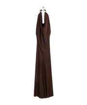 Loewe Long Scarf Open-Back Halterneck Satin Dress FR36,FR38 Black