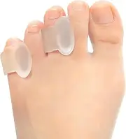 JKcare Pinky Toe Separators (Single Loop), Little Toe Spacers & Protectors for Overlapping Toe, Bunionette, Corn and Blister -10 Pack (Clear)
