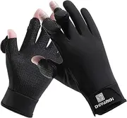 [GJV] Winter Fingerless Fishing Gloves for Men & Women, Windproof Cold Weather Touchscreen Warm Motorcycle Cycling Gloves for Photography Hunting Ski Driving