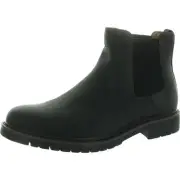 Dockers Mens Black Stretch Faux Leather Chelsea Boots 10 Medium (D) BHFO 1782