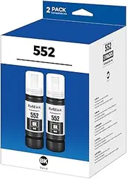 Trokliey 552 Black Ink ET-8550 ET 8550 552 Photo Black Ink ET-8500 ET 8500 552 Ink Refill Bottles Compatible for Photo ET-8550 ET-8500 8550 8500 Black Ink Bottles for ET8550 ET8500 Printer Ink