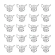 20 Pack Spring Band Hose Clamps for 10.5-11.2mm OD Hose Band Clips White