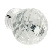 9542 Cupboard Knob Diamond Clear Glass Chrome Plated D40xP55mm BP28mm