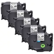 5PK For Brother P-touch PT- 9200 TZ-151 TZe-151 Black on Clear Label Tape 24mm