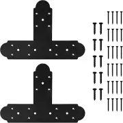 2 Pcs 13.5"X 2.9" T Shape Steel Flat Bracket Mending Plate 3Mm Thickness for Woo
