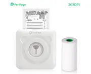PeriPage Mini Pocket All-in-One Thermal Printer Wireless BT Picture Photo Label Memo Receipt Paper Printer AR Photo Function with USB Cable Support for And