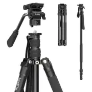 CT180 Video Tripod, 72" Camera Tripod Monopod with Fluid Head, Aluminum Camer...