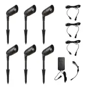 6 Pack Low Voltage Landscape Lighting, 6*200LM Dusk To Dawn Pathway Lights Ou...