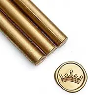 UNIQOOO Arts & Crafts Pack of 8 Metallic Antique Gold Glue Gun Sealing Wax Sticks for Wax Seal Stamp, Great for Cards Envelopes, Wedding Invitations, Valentine's Day Engagement, Gift Idea